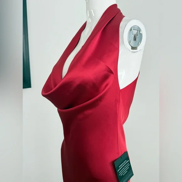 Norma Kamali Women’s Cowl-Neck Satin Gown Size Medium - Picture 9 of 11